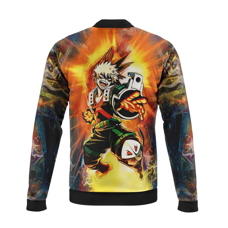 Blazing Bakugo My Hero Academia Casual Bomber Jacket