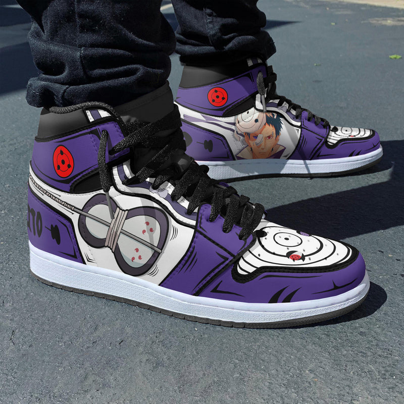 Uchiha Obito Boot Sneakers Naruto Anime Custom Shoes