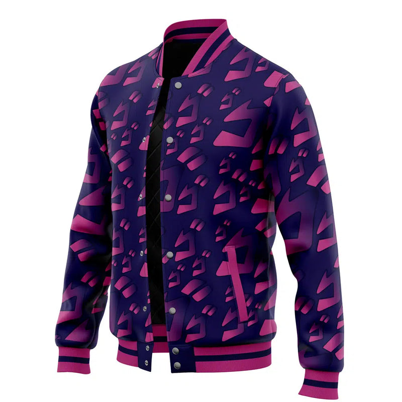 Menacing Aura Pattern Jojo’s Bizarre Adventure Varsity Jacket