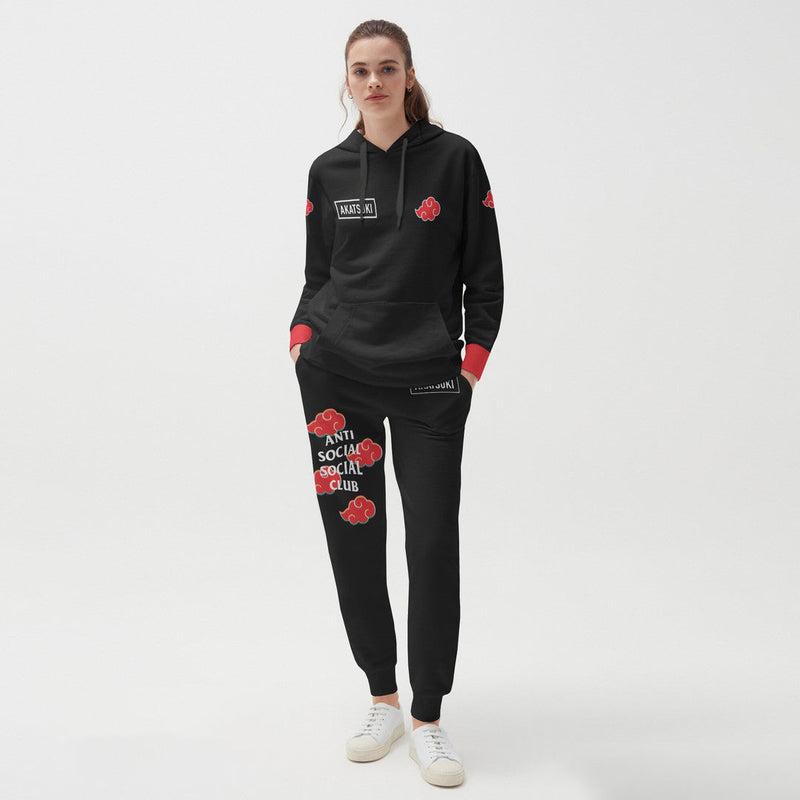 Akatsuki Social Club Naruto Hoodie And Jogger Set Anime Clothes