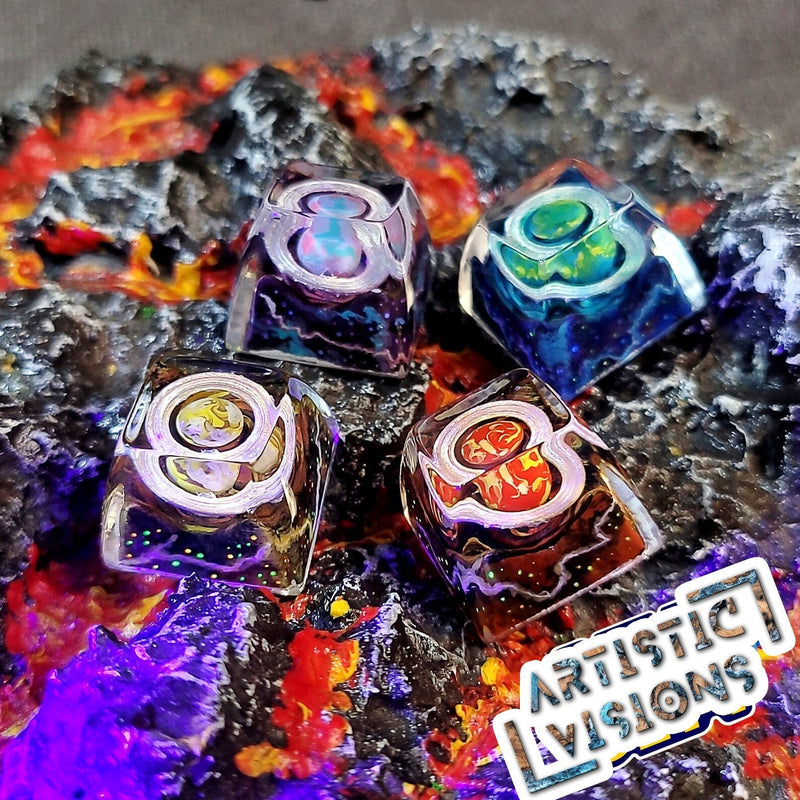 Universe Planet Galaxy Artisan Keycaps Epoxy Resin