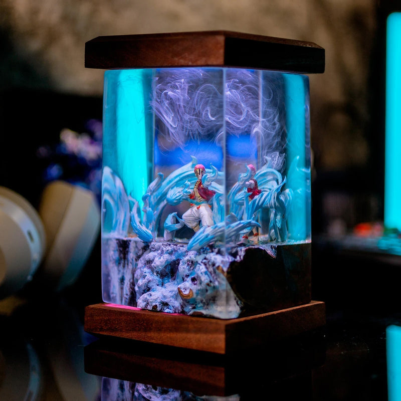 Demon Slayer Akaza Epoxy Resin Lamp, Night Light