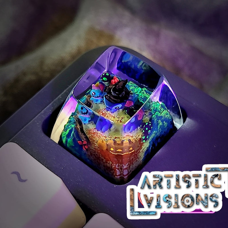 Lilo & Stitch Halloween Artisan Keycaps Epoxy Resin