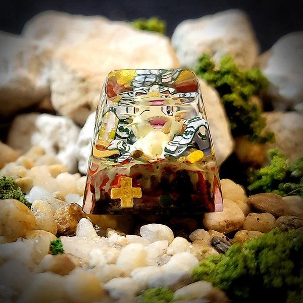 Pokemon Meowth Artisan Keycaps Epoxy Resin