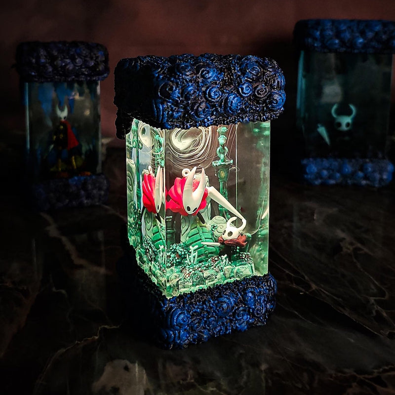 Hornet Hollow Knight Diorama Epoxy Resin Lamp, Night Light, Wireless Lights