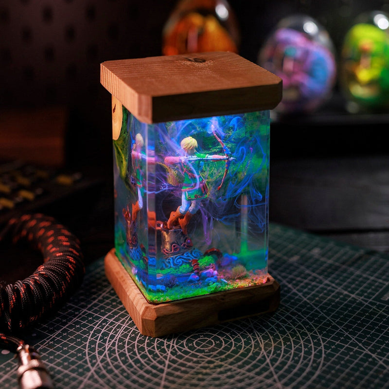 Zelda Link Archer Amiibo Epoxy Resin Lamp, Night Light