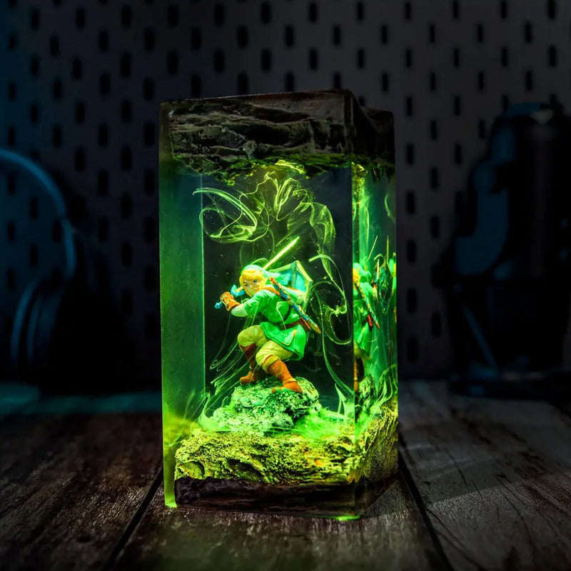 Zelda Link Sword Shield Epoxy Resin Lamp, Night Light