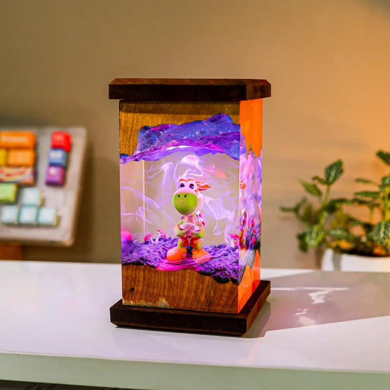 Super Mario Yoshi Epoxy Resin Lamp, Night Light