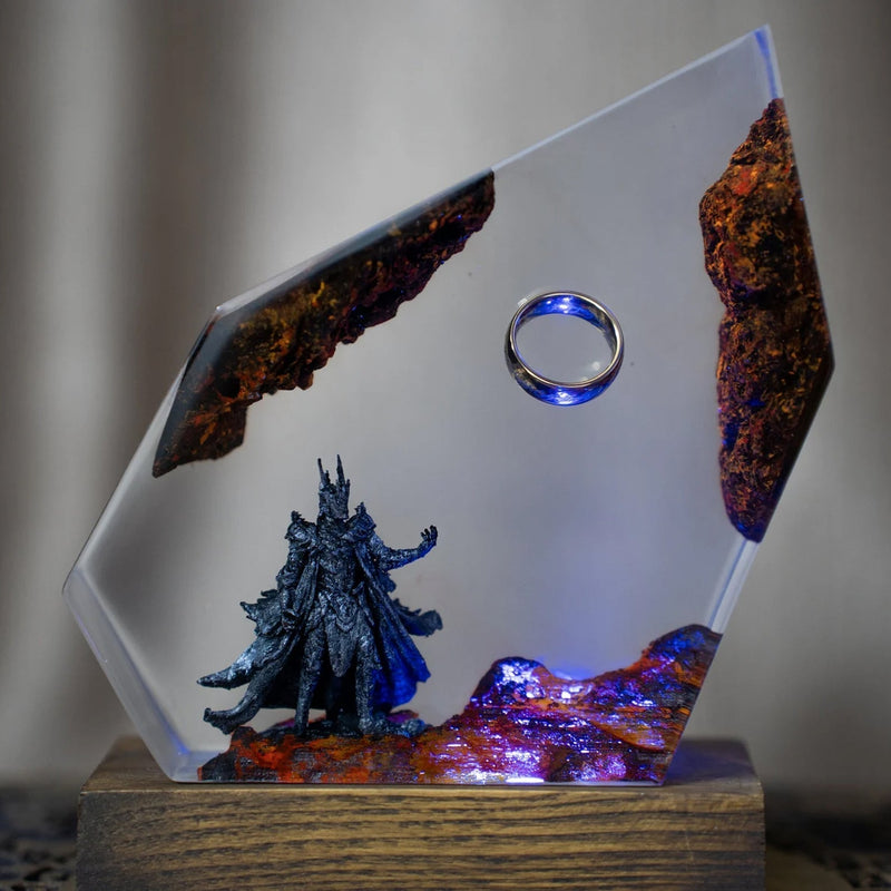 LOTR Lord Of Rings The One Ring Sauron Dark Lord Epoxy Resin Lamp, Night Light