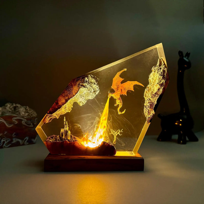 Dragon Fire Breath Attack Hogwarts Harry Potter Epoxy Resin Lamp, Night Light