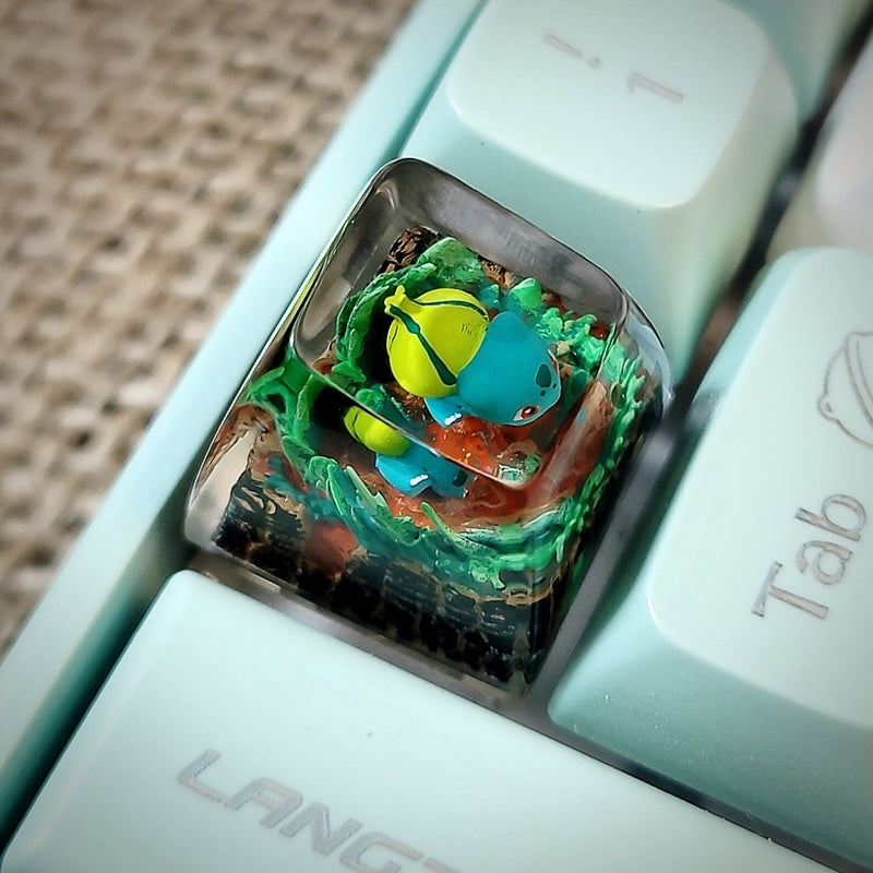 Pokemon Bulbasaur Artisan Keycaps Epoxy Resin