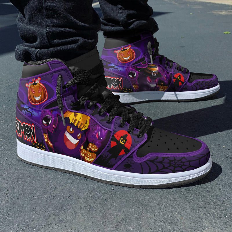 Pokemon Gengar Halloween Shoes Custom Anime Boot Sneakers