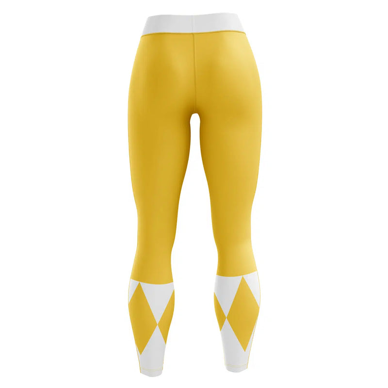 Yellow Ranger Mighty Morphin Power Rangers Custom Unisex Leggings Spats Training Tights