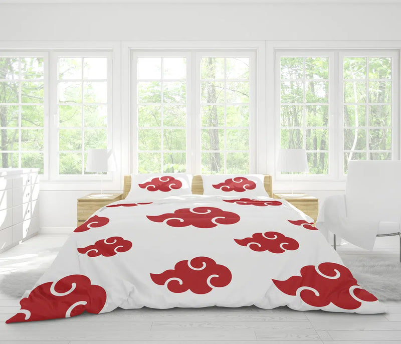 White Akatsuki Naruto Bedding Set