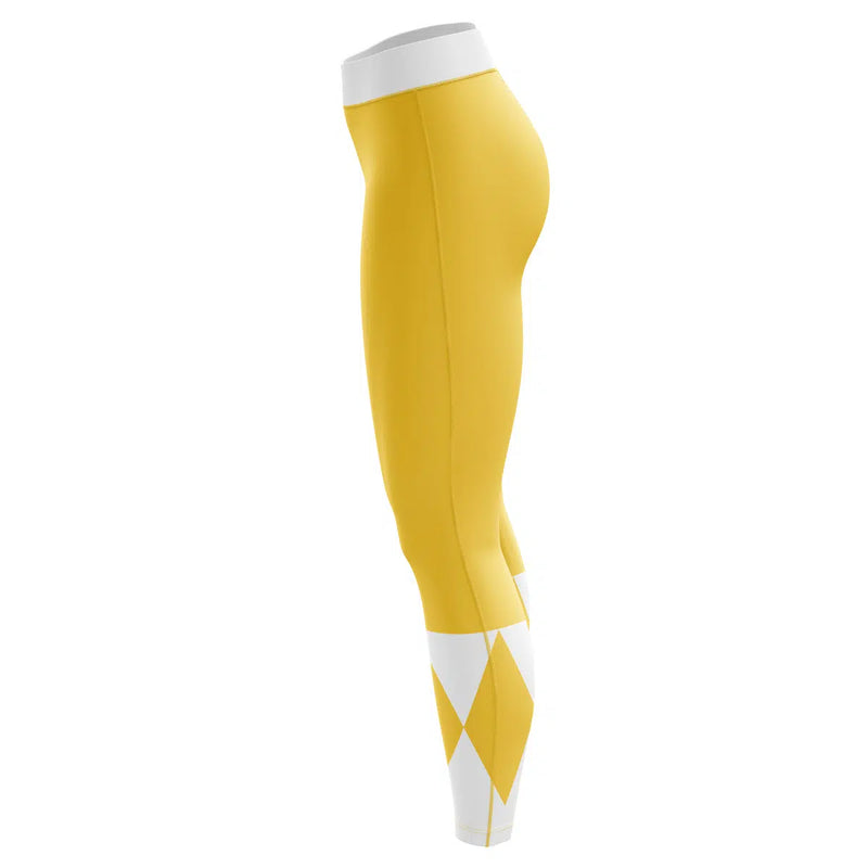 Yellow Ranger Mighty Morphin Power Rangers Custom Unisex Leggings Spats Training Tights