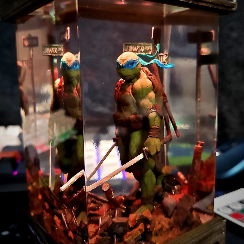 Teenage Mutant Ninja Turtles Leonardo Diorama Epoxy Resin Lamp, Night Light, Wireless Lights