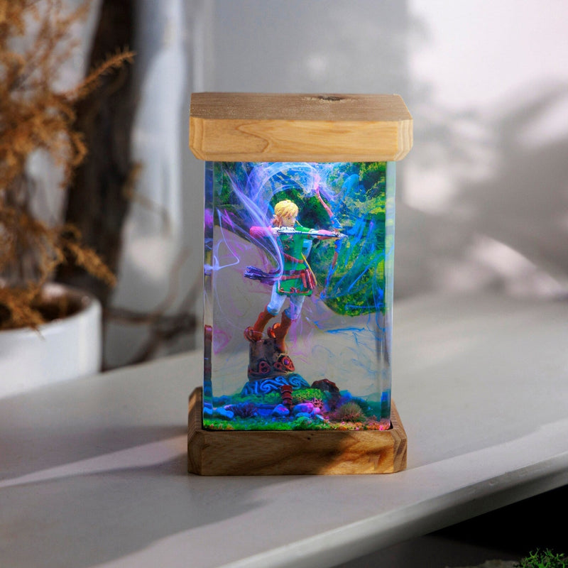 Zelda Link Archer Amiibo Epoxy Resin Lamp, Night Light