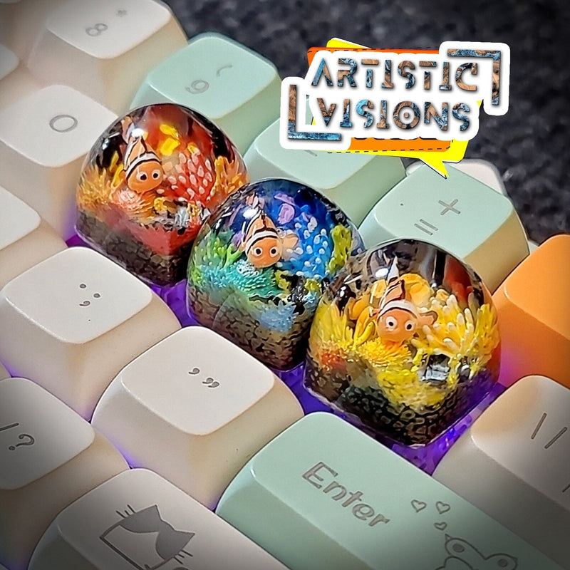 Finding Nemo Fish Artisan Keycaps Epoxy Resin