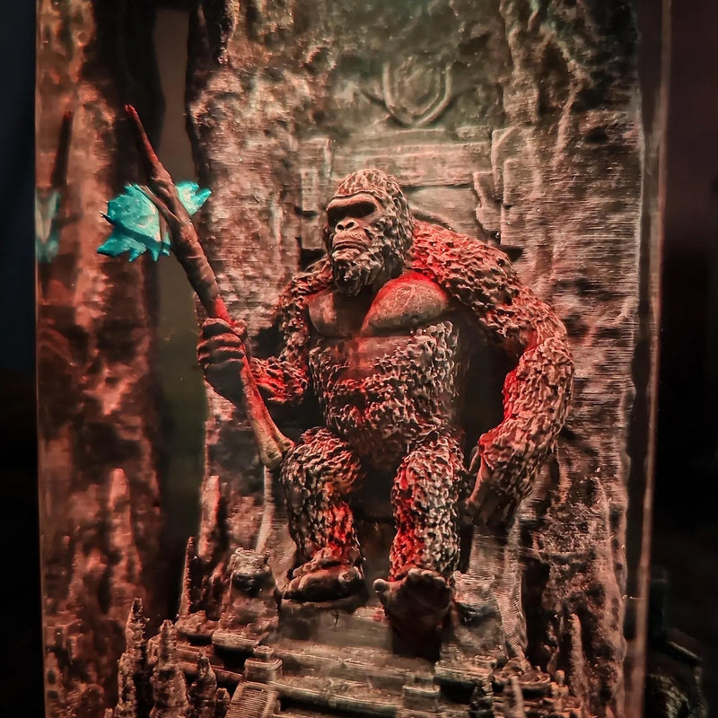 Kong Throne The New Empire Monster Diorama Epoxy Resin Lamp, Night Light, Wireless Lights