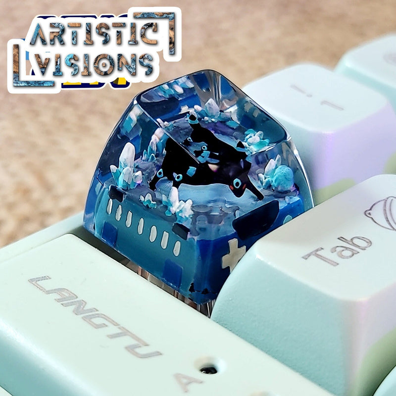 Pokemon Umbreon Artisan Keycaps Epoxy Resin