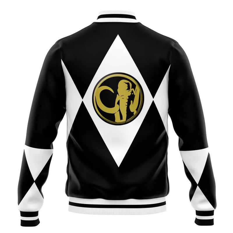 Black Ranger Mighty Morphin Power Rangers Varsity Jacket