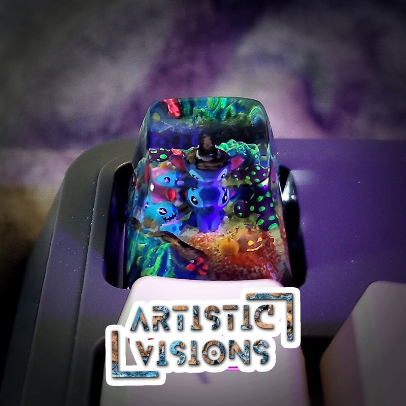 Lilo & Stitch Halloween Artisan Keycaps Epoxy Resin