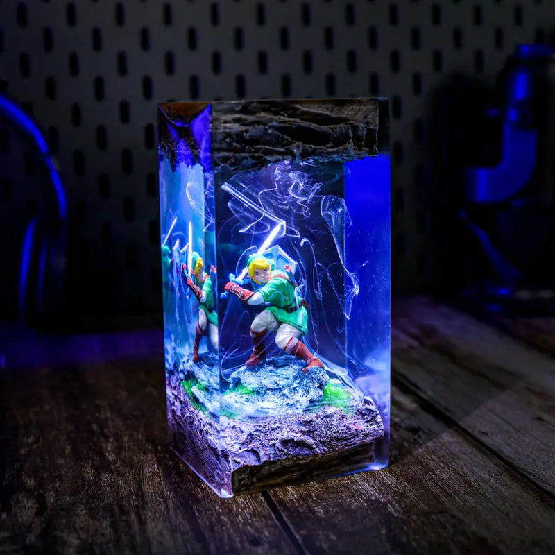 Zelda Link Sword Shield Epoxy Resin Lamp, Night Light