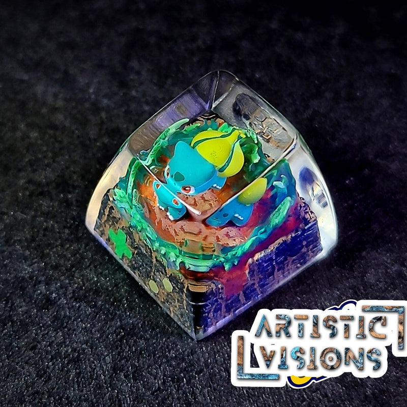 Pokemon Bulbasaur Artisan Keycaps Epoxy Resin