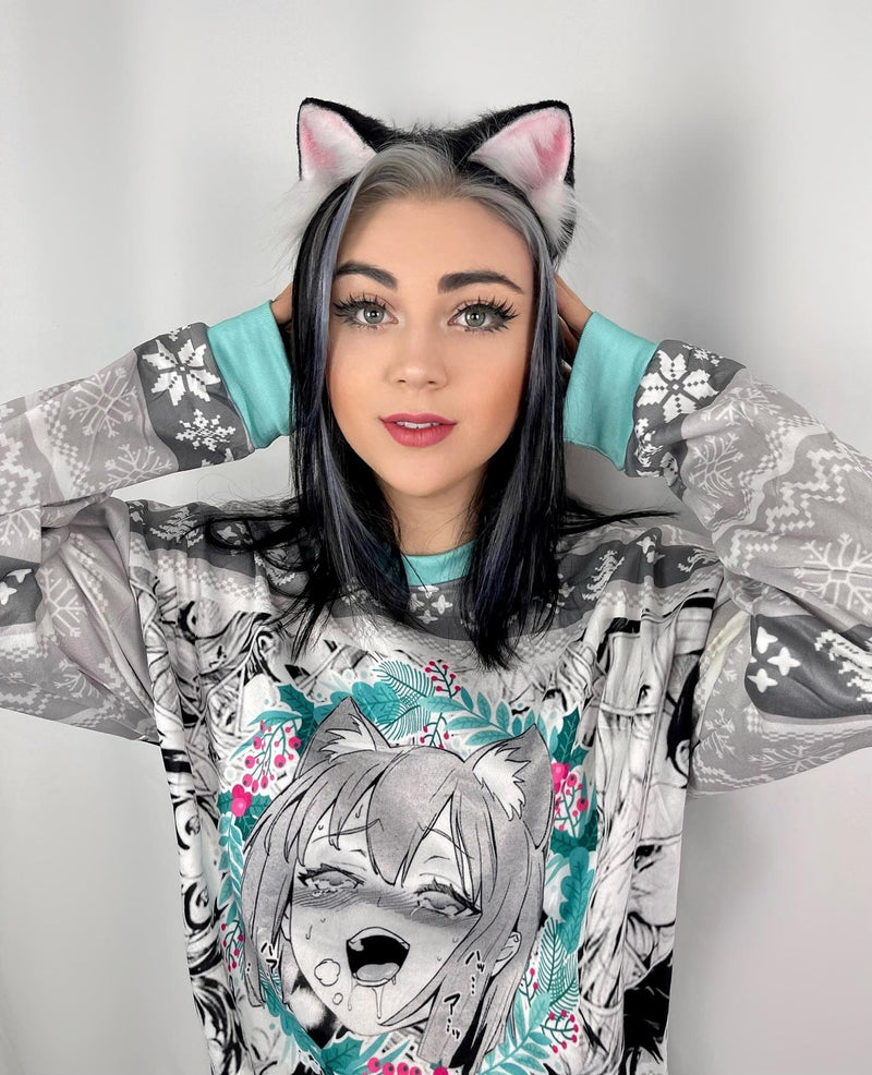 Christmas Anime Ahegao Ugly Christmas Sweater