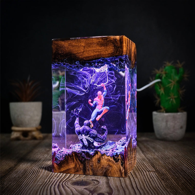 MCU Spider-Man vs Venom Epoxy Resin Lamp, Night Light