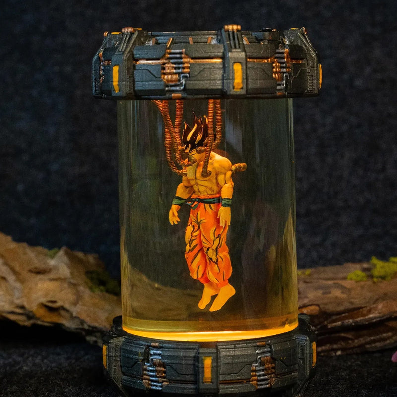 Dragon Ball Goku Super Saiyan Healing Chamber Incubator Epoxy Resin Lamp, Night Light, Wireless Lights