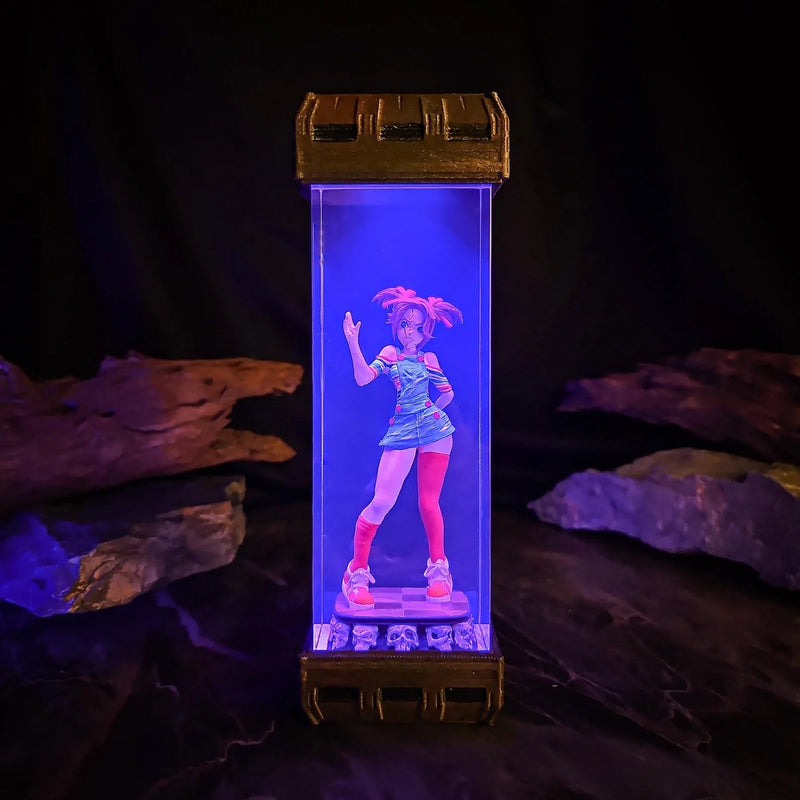 Halloween Horror Chucky Girl Diorama Epoxy Resin Lamp, Night Light, Wireless Lights