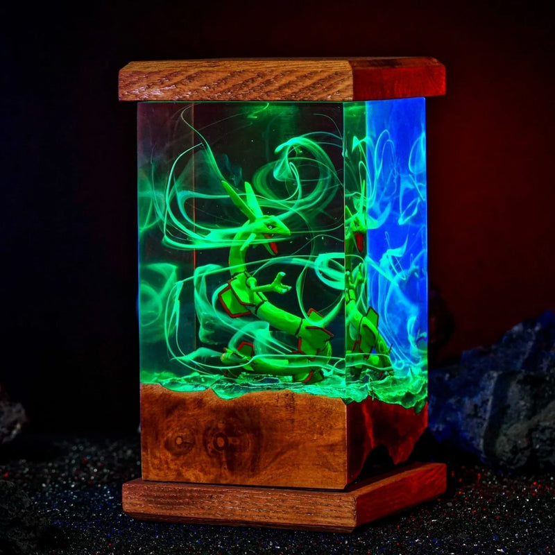 Pokemon Rayquaza Epoxy Resin Lamp, Night Light