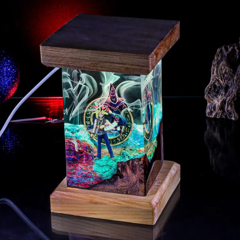 Muto Yugi Dark Magician Yu Gi Oh Epoxy Resin Lamp, Night Light