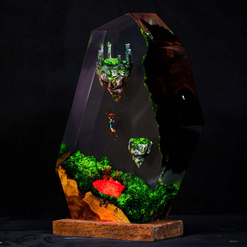 Zelda Link and Sky Islands Epoxy Resin Lamp, Night Light