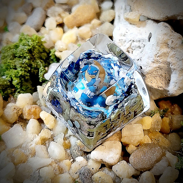 Pokemon Blastoise Artisan Keycaps Epoxy Resin