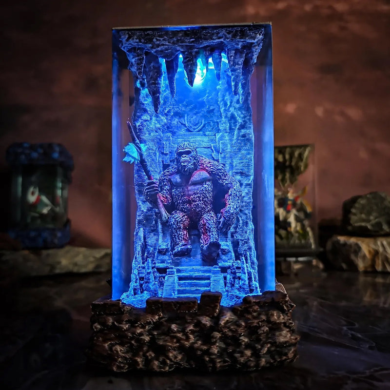 Kong Throne The New Empire Monster Diorama Epoxy Resin Lamp, Night Light, Wireless Lights