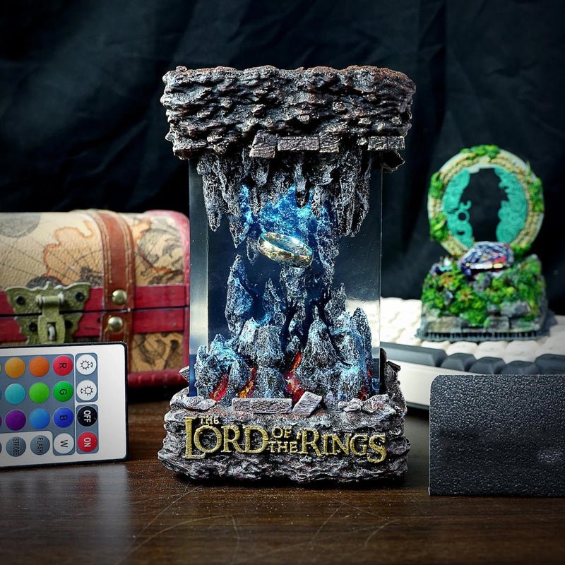 LOTR Lord Of Rings Ring Of Power Diorama Epoxy Resin Lamp, Night Light, Wireless Lights