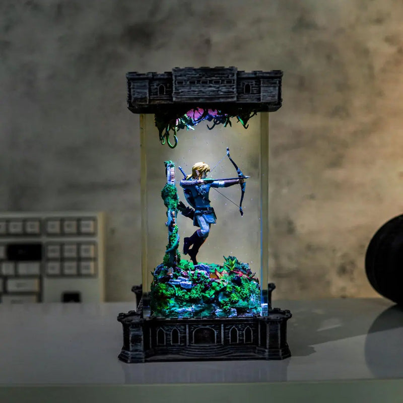 Zelda Link Archer Amiibo Diorama Epoxy Resin Lamp, Night Light, Wireless Lights