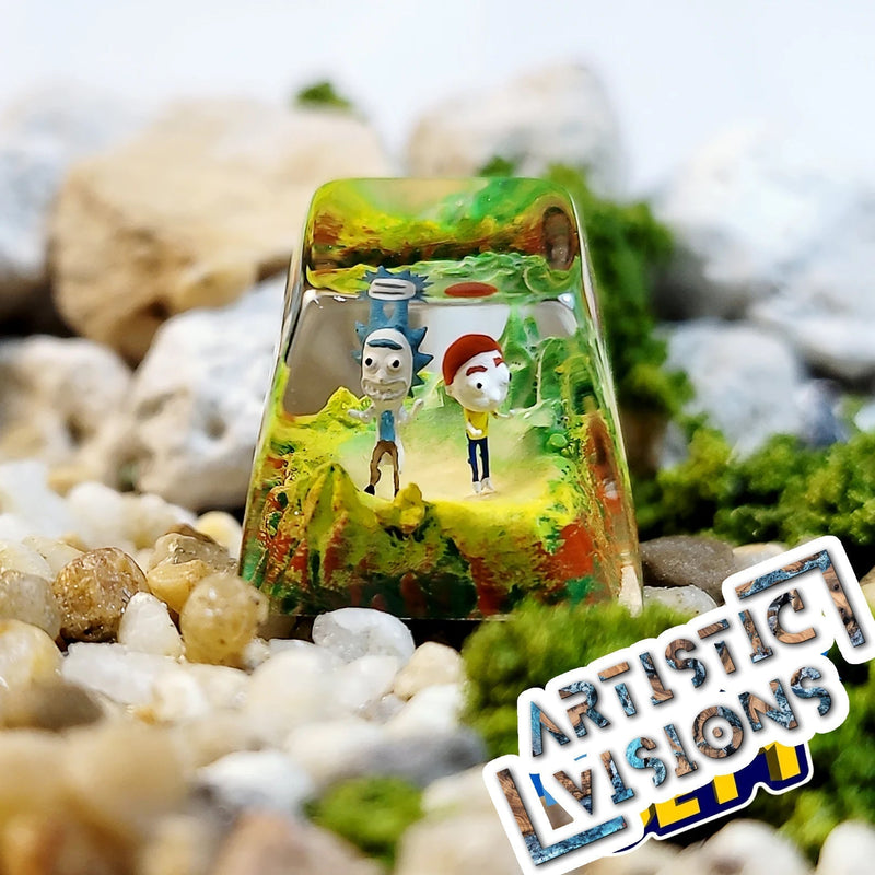 Rick and Morty Artisan Keycaps Epoxy Resin