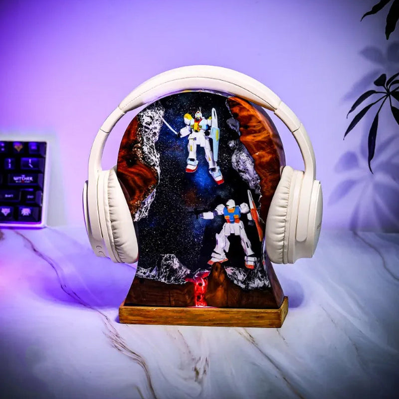 Gundam Headphone Stand Epoxy Resin Lamp, Night Light