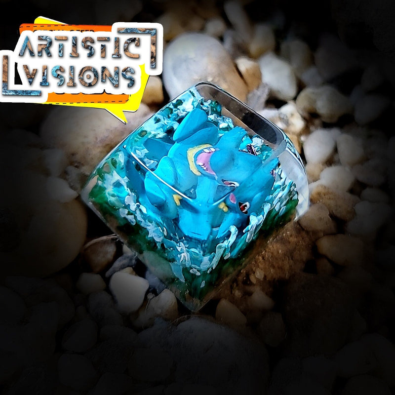 Pokemon Totodile Artisan Keycaps Epoxy Resin