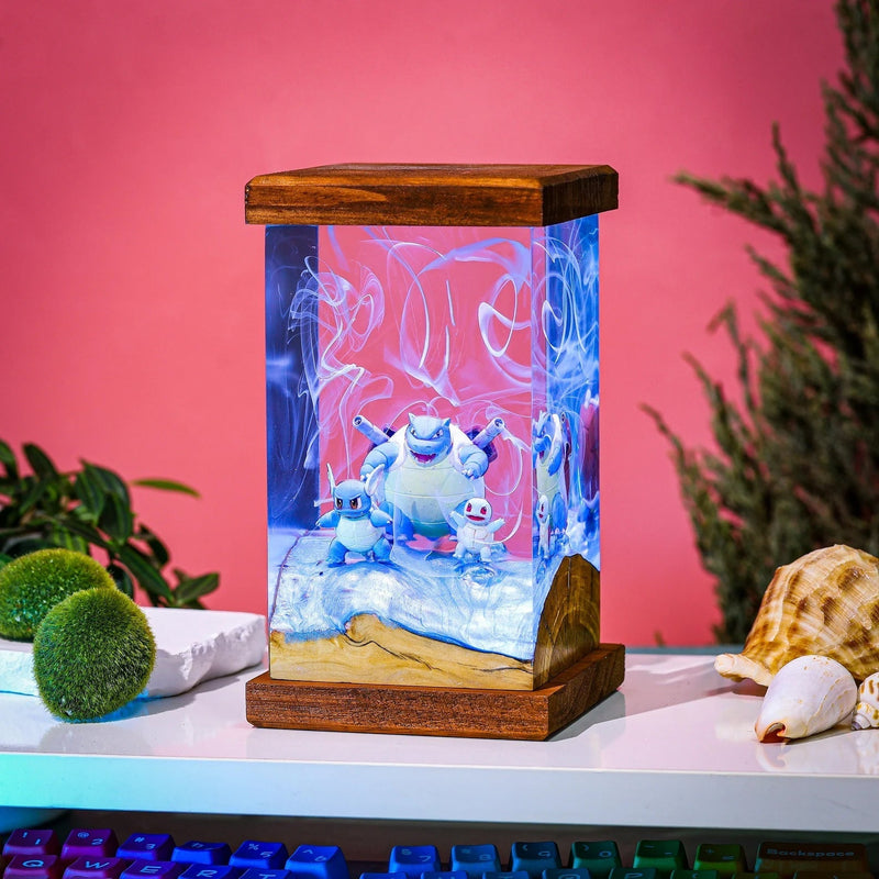 Pokemon Blastoise Evelution Epoxy Resin Lamp, Night Light