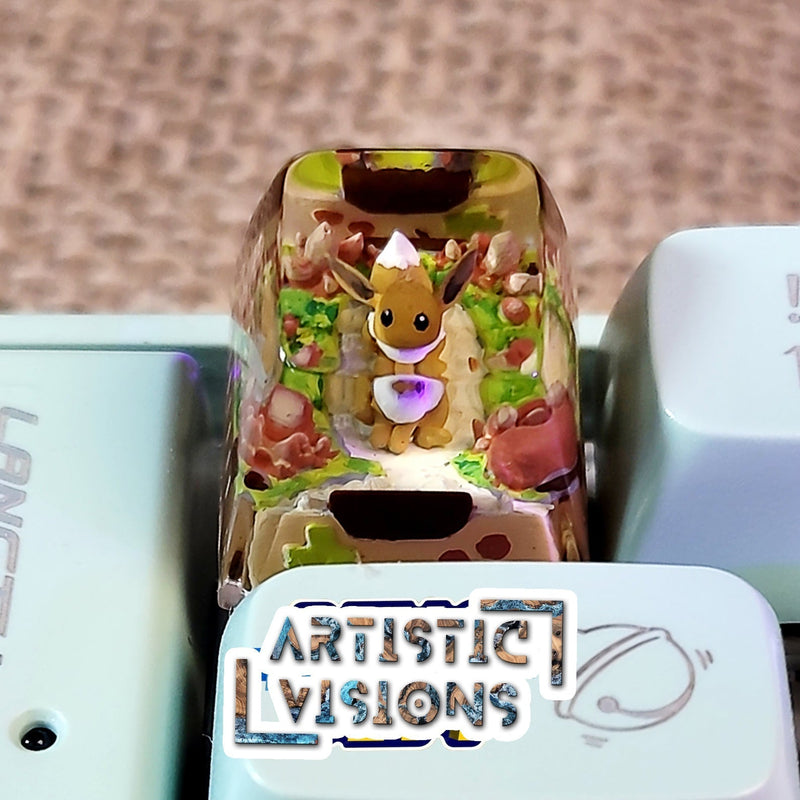 Pokemon Eevee Artisan Keycaps Epoxy Resin