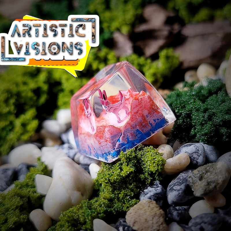 Pokemon Sylveon Artisan Keycaps Epoxy Resin