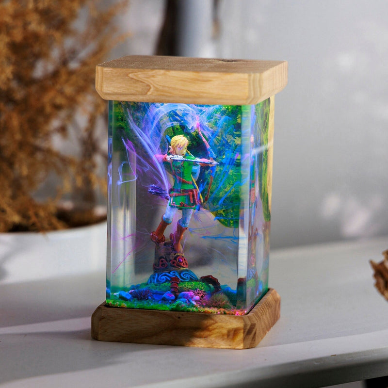 Zelda Link Archer Amiibo Epoxy Resin Lamp, Night Light