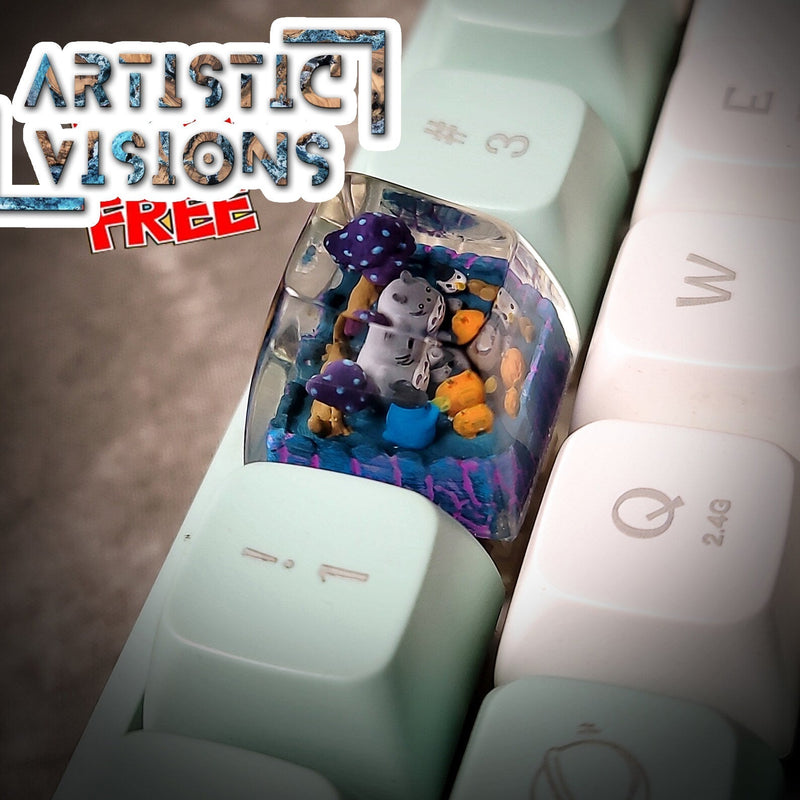 Totoro Halloween Artisan Keycaps Epoxy Resin