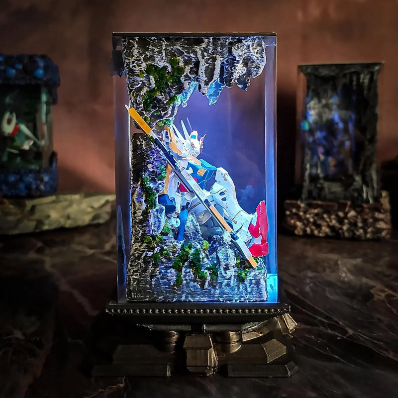 Gundam ZGMF-X20A Strike Freedom Diorama Epoxy Resin Lamp, Night Light, Wireless Lights