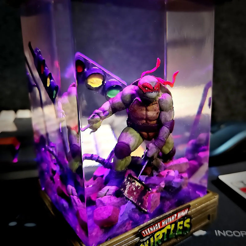 Teenage Mutant Ninja Turtles Raphael Diorama Epoxy Resin Lamp, Night Light, Wireless Lights