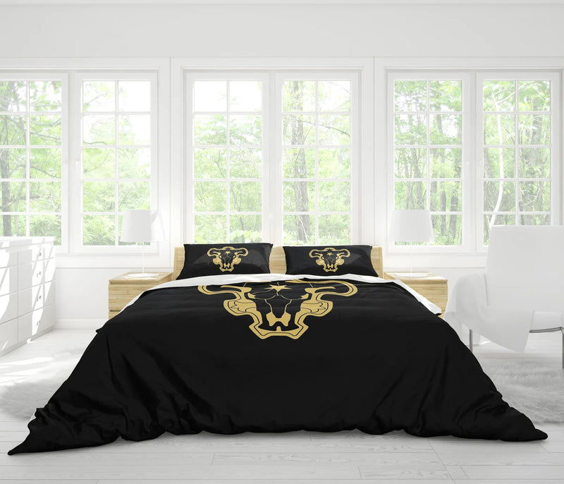 Black Bulls Black Clover Bedding Set